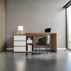 Hiện đại tối giản chất lượng cao hình chữ L Bàn máy tính góc gỗ tự nhiên có thể mở rộng và điều chỉnh cho văn phòng hoặc sử dụng tại nhà - Product Image 1