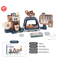 Juguete de máquina de café realista con luz y sonido, juego de compras, juego de cocina para niños