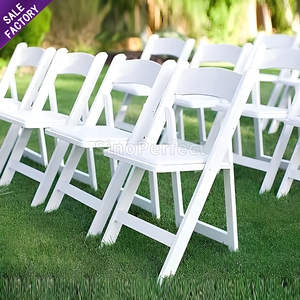 Wholesale Outdoor Garden White Event <strong>Chairs</strong> Plastic Foldable <strong>Chair</strong> White <strong>Padded</strong> Wimbledon <strong>Folding</strong> Resin <strong>Chair</strong> for Wedding Party - Product Image 1