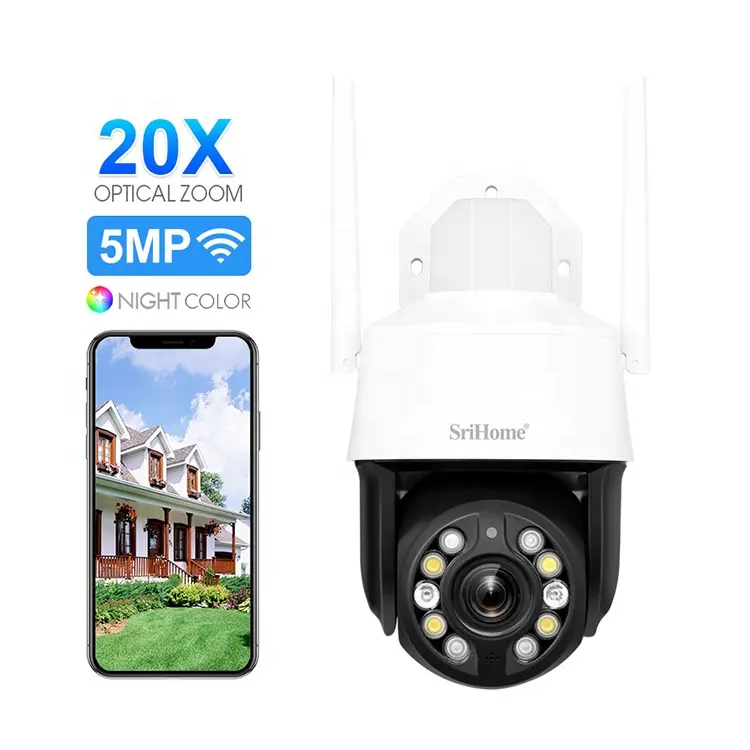 Caméra de sécurité étanche à Vision nocturne, 355 degrés, 5MP 20X couleur, caméra PTZ réseau CCTV à niveau droit