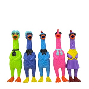 Juguetes Novedosos y Divertidos en Oferta, Pollo Gritón de 30 cm, Vinilo Ecológico, Juguetes de Compresión Multicolores, Diversión para Niños - Product Image 5