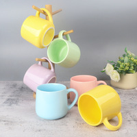 Mug en céramique en forme de pomme de couleur macaron, résistant aux micro-ondes et aux hautes températures, impression et gravure de logo personnalisés pour cadeau