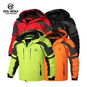 Veste de ski décontractée à capuche fine pour homme Evil Wolf, imperméable, coupe-vent, parka de plein air, vêtements de sport - Product Image 5