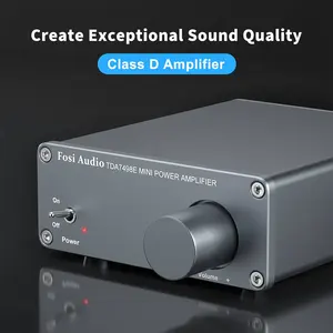 Fosi Audio TDA7498E Amplificador de áudio estéreo de 2 canais, receptor mini Hi-Fi classe D, amplificador integrado para alto-falantes domésticos 160 W x 2