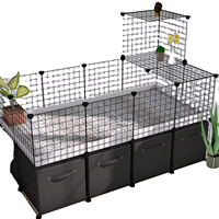Enclos modulaire en fil métallique DIY pour animaux de compagnie, clôture portable pour petits animaux, idéal pour cochon d'Inde, lapin, chiot, usage intérieur, vente en gros