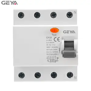 GEYA GYL8 4P 50-63A 100/300mA 35mm Disjuntor de Corrente Residual Trilho DIN AC 400V 80A 100A RCCB Preço