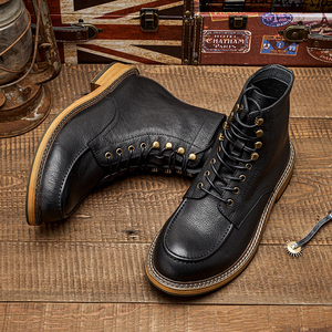 <span class=keywords><strong>Botas</strong></span> de Tobillo Nuevas para <span class=keywords><strong>Hombre</strong></span>, Modernas, de Cuero Vacuno Genuino, Resistentes al Desgaste, con Cordones, Estilo Británico, <span class=keywords><strong>Botas</strong></span> de Trabajo a la Moda - Product Image 6