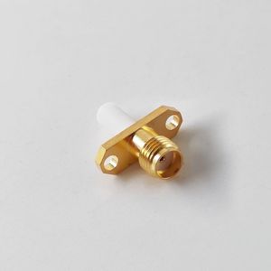 Conector hembra SMA coaxial RF Conector de brida SQ de 2 agujeros con aislador de 9,2mm y terminal de PIN de 1mm - Product Image 3