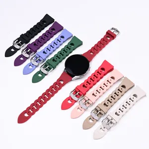 20mm 22mm Chain Hollow Silicone Watch Bands Strap For Samsung Galaxy Watch 5/Pro 44mm 40mm Active 2 Gear 3 For Huawei GT3 Pro