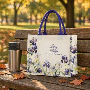 Bolsa de Lona Personalizada con Logotipo y Diseño de Camelias, Ideal para Promociones Corporativas, Regalos para Festivales y Publicidad en Supermercados - Product Image 1