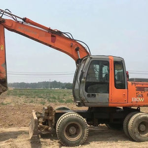 Excavadora de ruedas Doosan DH130W usada, excelente estado, pintura Original con motor y bomba, modelo 2018, 13 toneladas, precio barato - Product Image 1