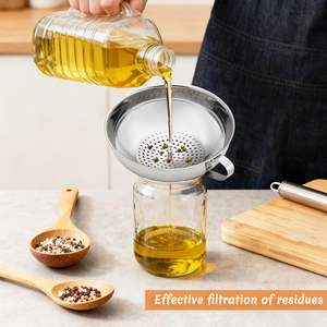Utensílios de Cozinha em Aço Inoxidável Duráveis e Ecológicos, Funil de Boca Larga para Conservas, Funil para Molhos e Líquidos - Product Image 5