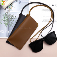 Nouvelle Pochette de Rangement Légère et Étanche en Cuir PU pour Lunettes, à Suspendre au Cou, Idéale pour les Voyages