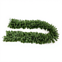 Guirlandes de Noël en sapin vert haute densité de 9 pieds, style nouveau, avec base autoportante en PE et PVC, pour la décoration