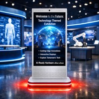 Kiosques interactifs à écran tactile Sinmar de 55 pouces, affichage numérique sur pied pour intérieur, signalétique publicitaire numérique avec éclairage LED