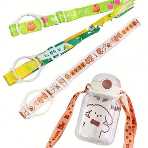 Hot Sale Custom Logo Printed Cartoon Sports Water Bottles Lanyard Silk Screen Printing