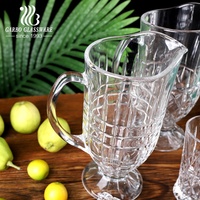 Ensemble de carafe en verre pour eau, jus et lait, design diamant, 7 pièces, 1,2 L, avec gobelet