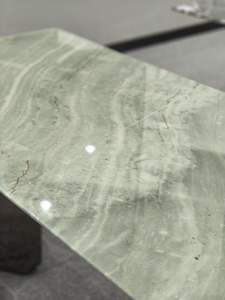 Muebles de lujo personalizados piedra verde claro elegante comedor Mesa de Piedra de mármol natural muebles de piedra de primera calidad para <span class=keywords><strong>hotel</strong></span> y hogar - Product Image 2