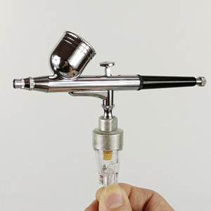 Kit aérographe double action miniature avec pompe à air électrique pour nail art, pulvérisation de modèles, portable, vitesse réglable, alimentation par gravité - Product Image 2