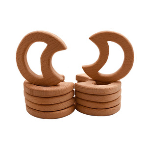 Populaire Dentition Bébé Lune En Bois de Hêtre De Qualité Alimentaire Dentition Jouet - Product Image 2