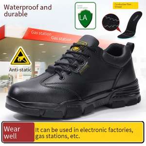 Benzin istasyonu, elektronik fabrikalar için özel Logo mikrofiber deri <span class=keywords><strong>Anti</strong></span> statik su geçirmez güvenlik iş ayakkabısı ayakkabı - Product Image 3
