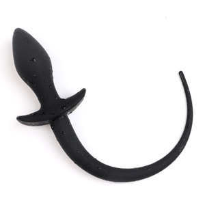 Plug anal en silicone en forme de queue de chien, sensation réaliste, jouet pour adultes, noir - Product Image 1