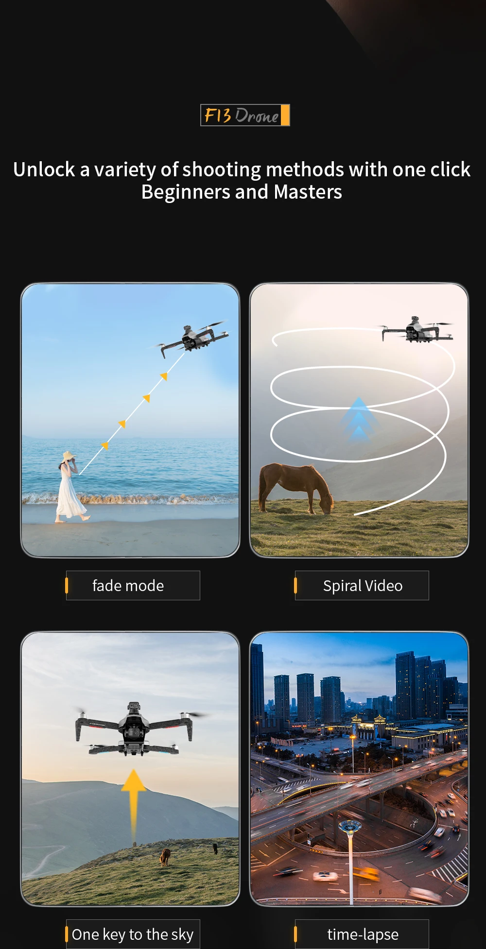 4DRC F13 - GPS Drone, Fl3 Dnone Unlock a variety of shooting methods with