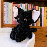 Peluche Chat Devon Rex Noir et Blanc en Coton PP, Jouet Compagnon Rembourré, Cadeau, Vente en Gros Directe Usine Chine