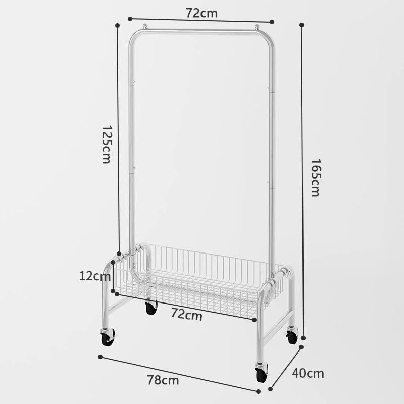 Argent [0,78 m avec panier à linge et roues en caoutchouc]