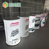 Comptoir promotionnel portable pliable en aluminium durable avec éclairage LED pour stand d'exposition imprimé par sublimation