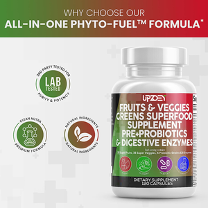 Superfood Capsules de probiotiques pour fruits et légumes avec prébiotiques Enzymes digestives Capsule de probiotiques naturels Supplément tout-en-1 - Product Image 5