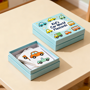 Set di Carte Flash Sensoriali Montessori in Scatola di Carta, Giocattoli Educativi per lo Sviluppo Cognitivo dei Bambini, Alfabeto Inglese, Numeri, Animali - Product Image 3