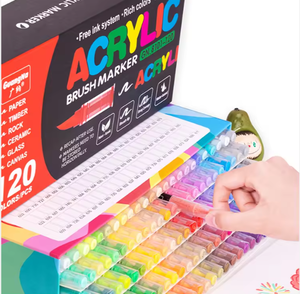 Pennarello Liquido a Punta Morbida 168 Colori, Penna da <span class=keywords><strong>Disegno</strong></span> con Inchiostro Permanente, Nuovo Pennarello Acrilico Liquido per Studenti d'Arte - Product Image 2