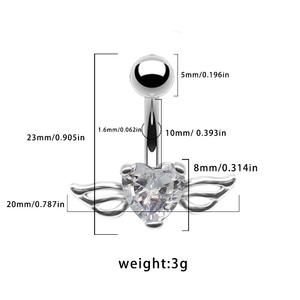 NYY Vente en gros de bijoux de piercing pour le corps en acier inoxydable fin, plaqué or, avec pierre en zircon, tendance pour les occasions festives - Product Image 4