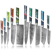 Couteau de cuisine Santoku de style japonais de 8 pouces, manche tranchant en damas, coupe-viande pointu, design de nouveauté