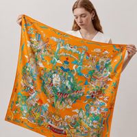 Luxe fantasiepatroon lente-wikkel sjaal modeaccessoire cadeau op maat digitaal bedrukt 100% pure zijden vierkante sjaal voor dames