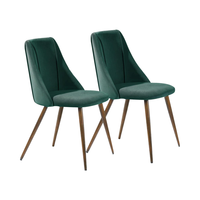 Ensemble meubles chaises de salle à manger milieu du siècle siège moderne en velours doux pieds en métal vert pour cuisine salle à manger ensemble de chaises salon