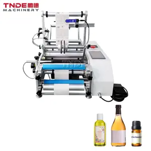 Semi-Automatische Tafel Top Kan Bier Sap Melk Drank Roll Sticker Label Printing Machine