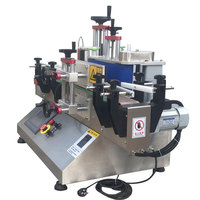 Machine d'étiquetage automatique de table pour bouteilles rondes double face, pour l'emballage des boissons et des produits chimiques quotidiens
