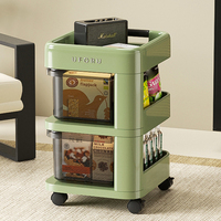 UFORU Supports et étagères de rangement, étagère de rangement pour la maison, chariot de rangement en plastique pour la cuisine avec roulettes