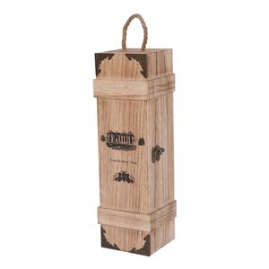 Caisse à vin en bois robuste à double compartiment, compartiments sécurisés pour 2 bouteilles, emballage gravé - Product Image 1