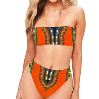 Maillot de bain bikini taille haute à imprimé africain, maillots de bain de créateur de haute qualité