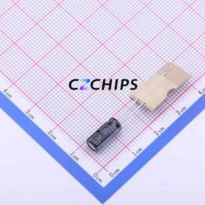 Condensateur électrolytique en aluminium à montage traversant 50YXF4R7MEFCT15X11, composant à montage traversant THT, D5xL11mm 4.7uF 20% 50V 2mm - Product Image 1