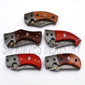 Lote de 5 piezas de cuchillos de bolsillo plegables de Damasco hechos a mano (smk1189) - Product Image 5