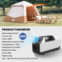 Nouvelle conception de climatiseur portable pour tente, 12000 BTU, DC24V/220V, 45 dB, réfrigérant R134a, avec télécommande pour les États-Unis