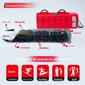 Étui rigide imperméable à roulettes pour snowboard/ <span class=keywords><strong>Ski</strong></span> avec protection anti-chute et anti-pression pour les voyages - Product Image 3
