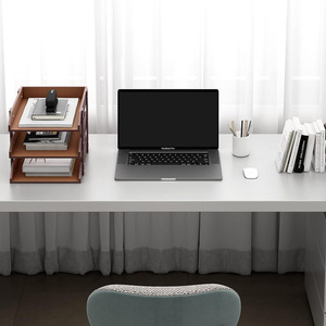 Organizzatore <span class=keywords><strong>da</strong></span> <span class=keywords><strong>Scrivania</strong></span> Pieghevole a 3 Livelli in Pelle PU, Porta Documenti Impilabile per Scuola e Ufficio - Product Image 3