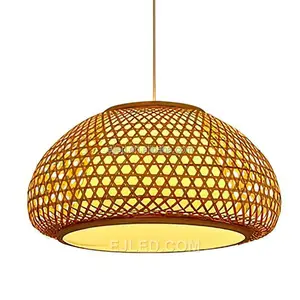 Zhongshan Supplier Dome Bamboo Weave Pendant Light or Rattan Lamp for Hotel Lights Model RT0037