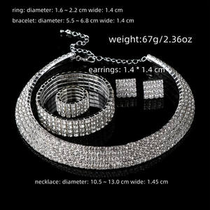 Parure de bijoux de mariée vintage JOMTY style européen et américain, très vendue, avec collier, boucles d'oreilles et bracelet en strass, motifs étoiles, soleil, lune et nuages - Product Image 6