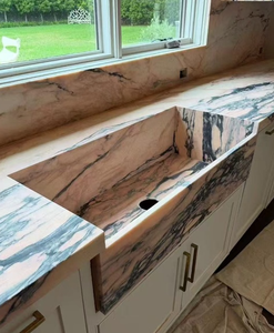 แผ่นหินอ่อน Calacatta Rosa สีชมพูอ่อนธรรมชาติ สำหรับการออกแบบตกแต่งภายในที่หรูหรา - Product Image 1